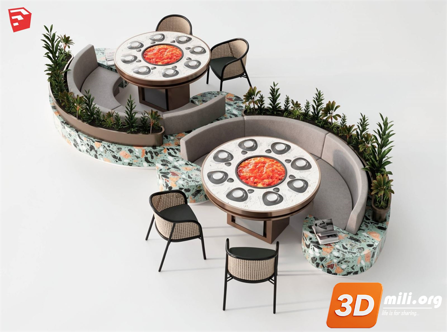 Cafe Furniture Skp Files 